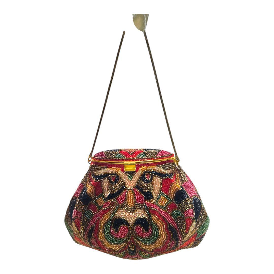 カラフルビーズ装飾パーティーバッグ