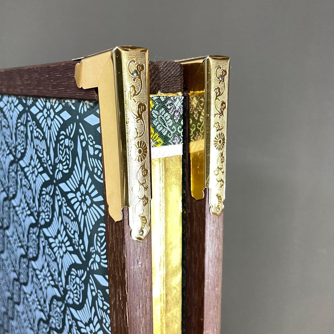 美品 豪華 金 屏風 衝立 パーテーション 慶事 一隻 四曲 四扇 旧家出物