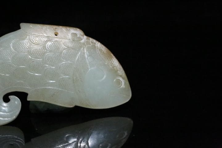 漢代 玉魚装身具 中国美術ペンダント アンティークコレクション 古玉