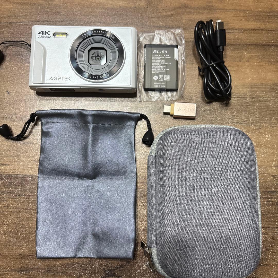 AGPTEK 4K コンパクトデジタルカメラ