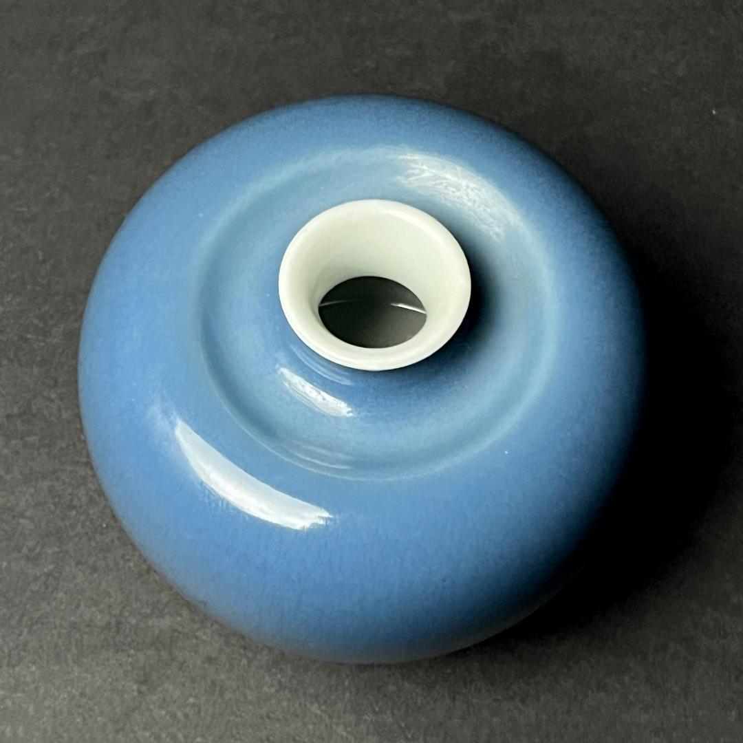 天青釉 天藍釉蘋果尊 大清康煕年製 款 中国美術 古玩 唐物 擺件 SN59