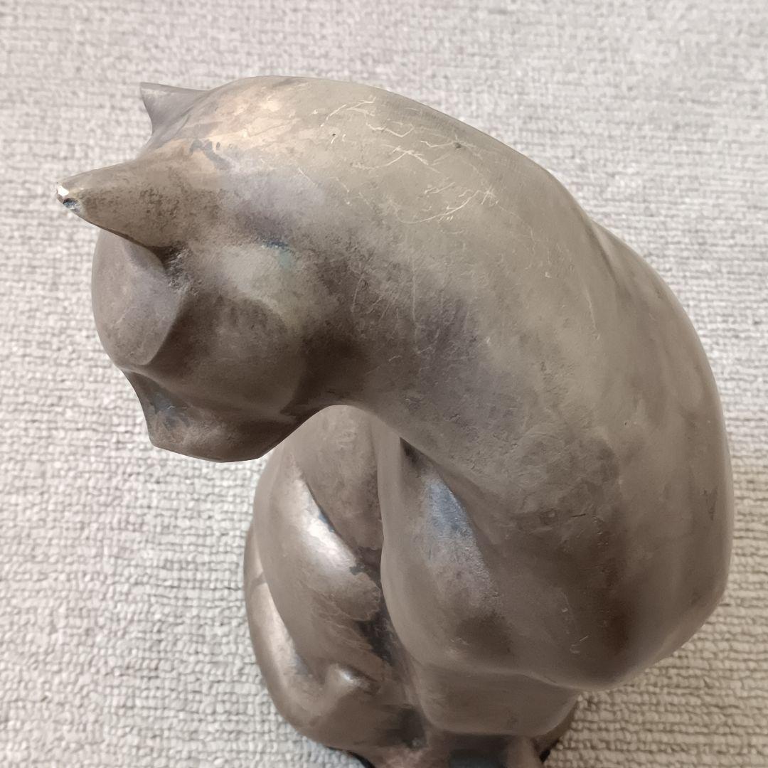 ブロンズ像 【猫】オブジェ 置物 アールデコ 西洋彫刻 高さ約26cm