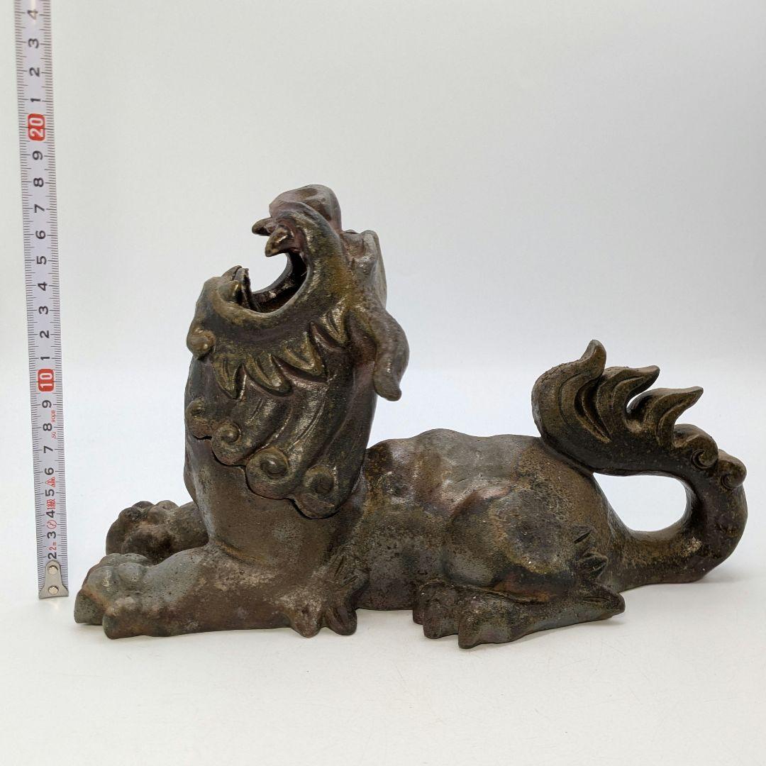 【未使用】岡山県重要無形文化財 浦上善次 備前焼 獅子香炉 共箱共布 置物 香爐