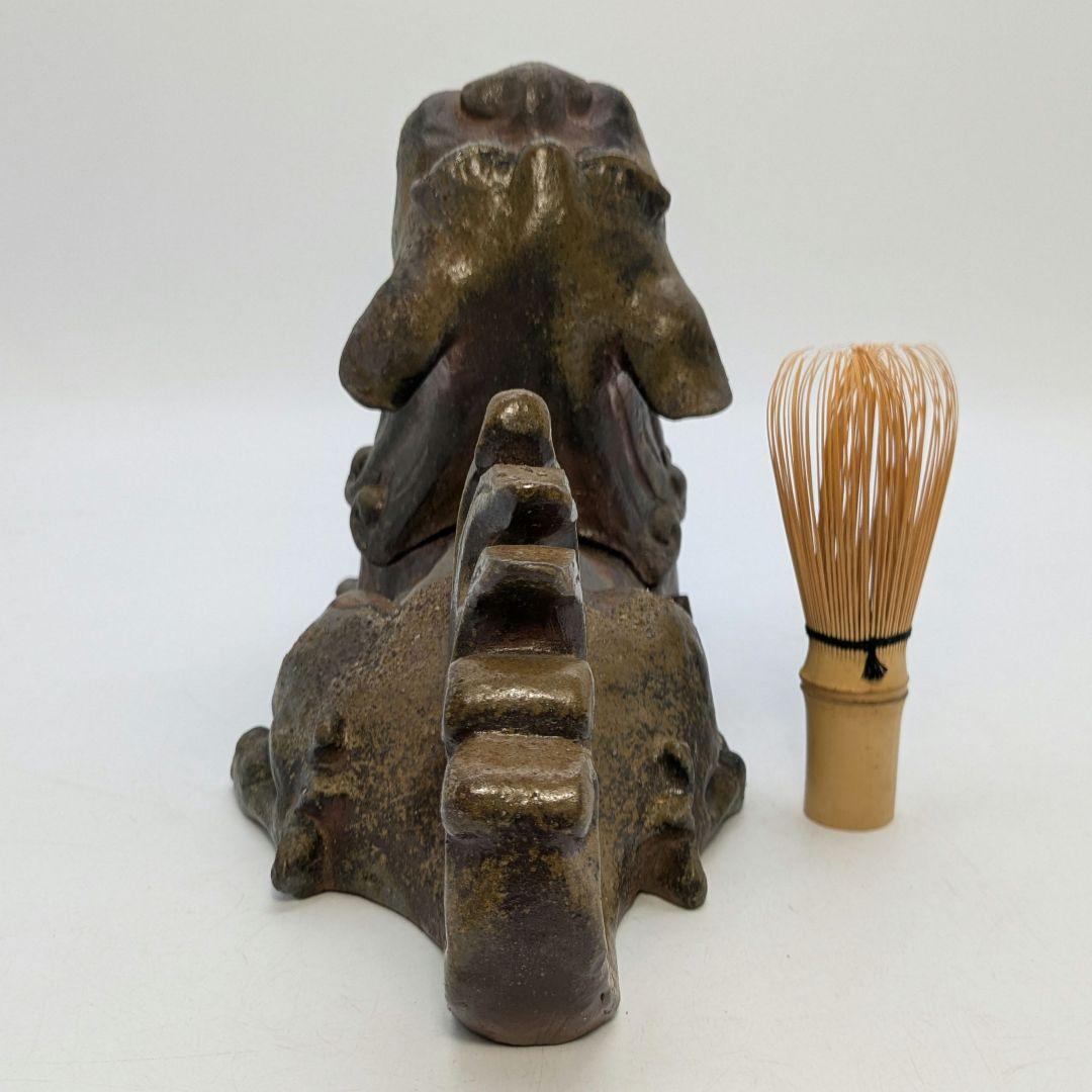 【未使用】岡山県重要無形文化財 浦上善次 備前焼 獅子香炉 共箱共布 置物 香爐