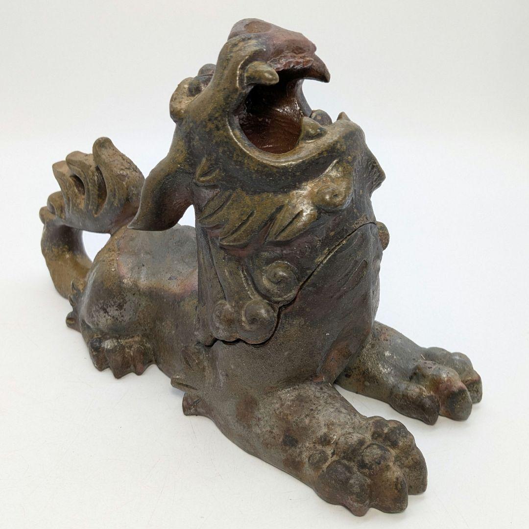 【未使用】岡山県重要無形文化財 浦上善次 備前焼 獅子香炉 共箱共布 置物 香爐