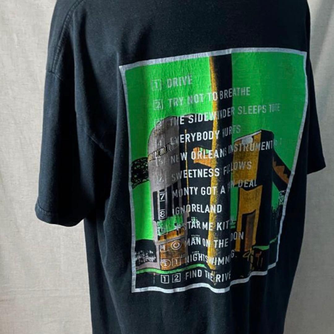 ★90s USA製 ビンテージ R.E.M. 名作 ブラック Tシャツ XL 黒