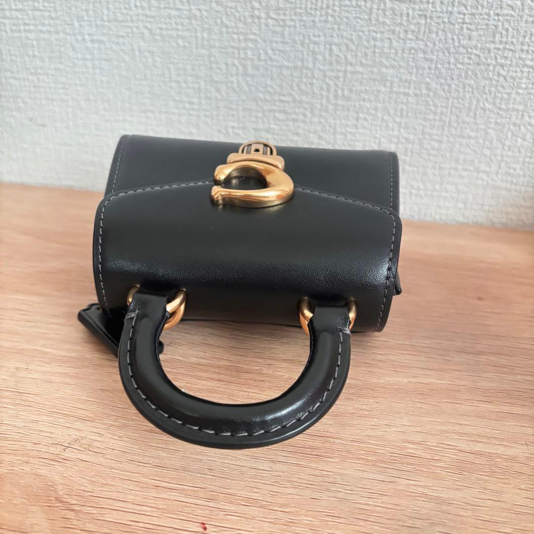コーチのサミー トップ ハンドル バッグ 12 のブラック レザー製品値下げ済み