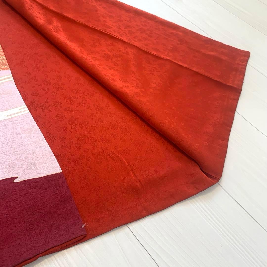 振袖 帯 2点セット 成人式 結婚式 正絹 セレモニー 赤 ボルドー 華やか