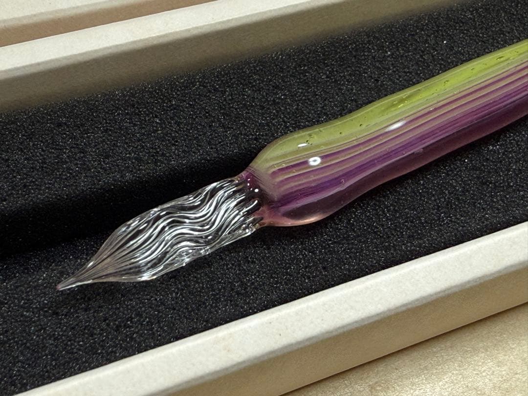 きゃろくろ◆ガラスペン◆木目 グレープ＆マスカット 中字