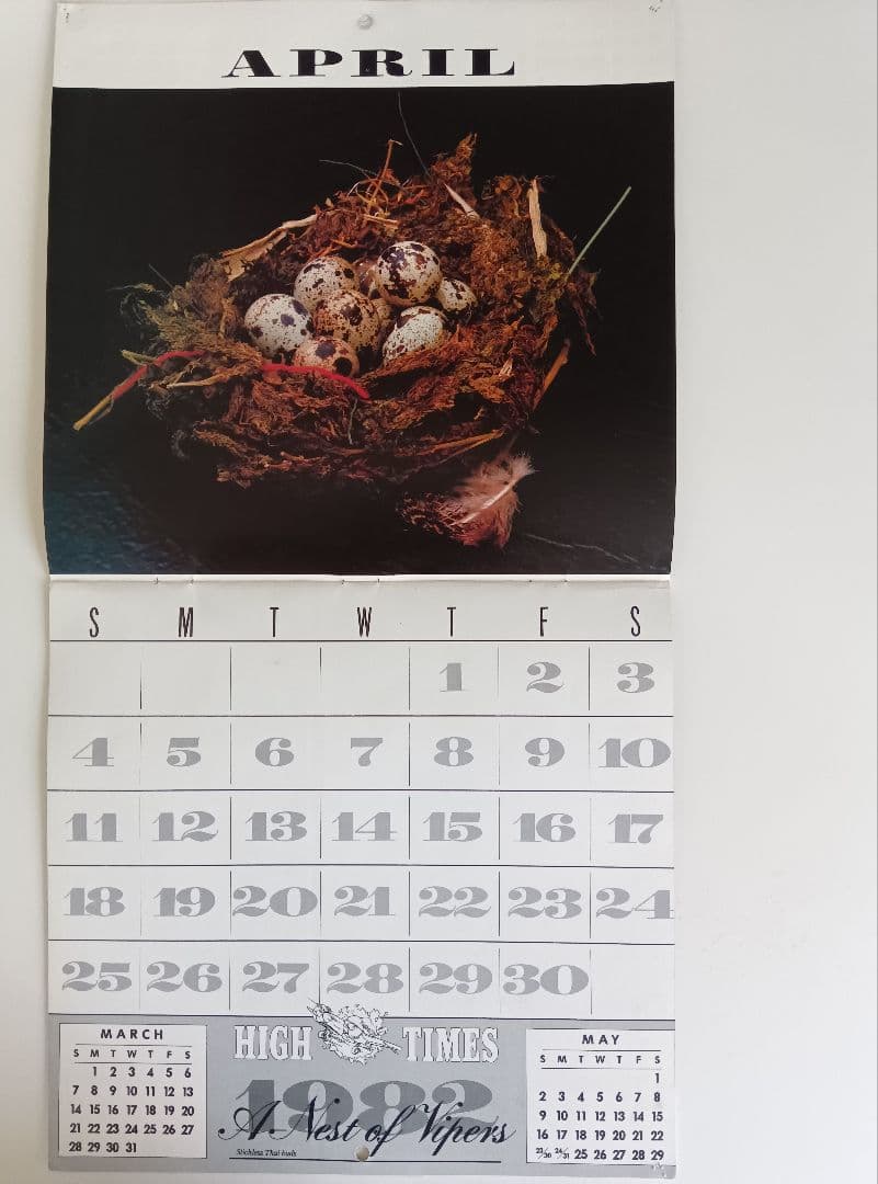 80s/VINTAGE/82年−HIGHT−TIMES/CALENDAR。