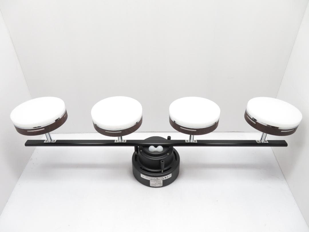 4灯LEDシーリングライト 調光/調色 多機能モデル リモコン ブラウン 木目調