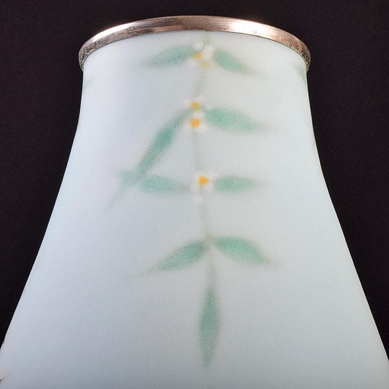 七宝焼　田村七宝工芸　田村幸夫作　草文　花瓶　台付　共箱　M　R7764B