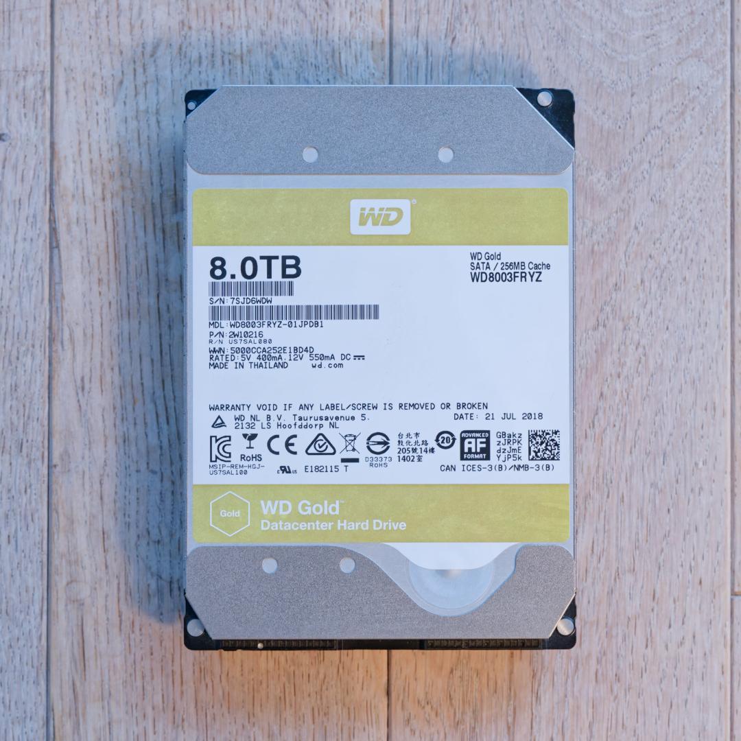 外付けハードディスク・ドライブ Western Digital WD181KRYZ Gold 8.0TB HDD