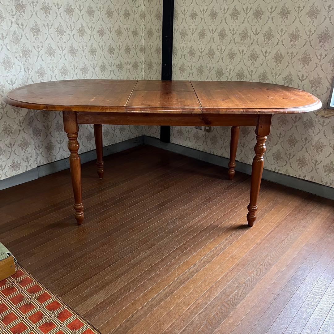 【アンティーク】北欧レトロ 天然木 エクステンションテーブル ダイニングテーブル