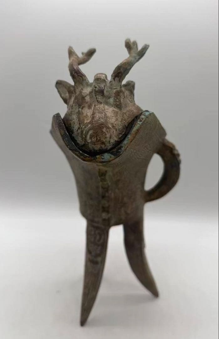 蓋付爵杯　嵌入紋　鉄製　送料込み251026