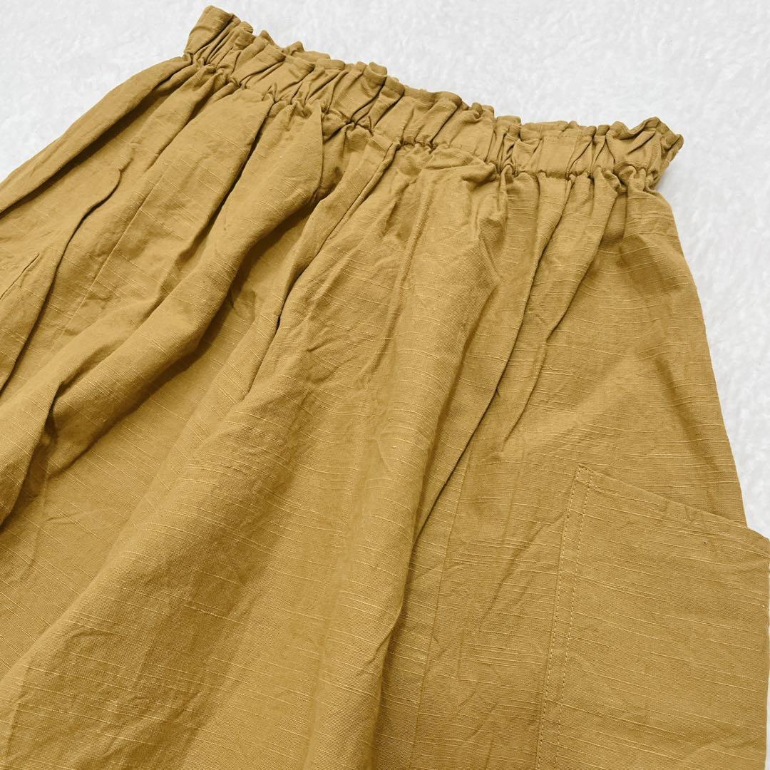 新品 YAMMA ヤンマ産業 会津木綿 キュロットからし色 ガウチョ ワイド