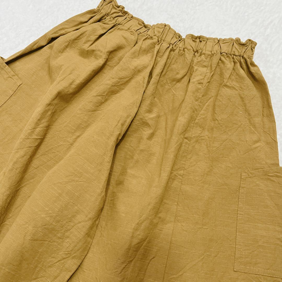 新品 YAMMA ヤンマ産業 会津木綿 キュロットからし色 ガウチョ ワイド