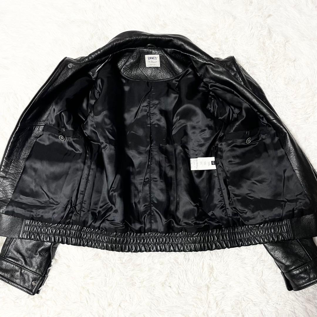 【極美品】 エンメティ サイズ50 BEAMS別注 レザージャケット 黒