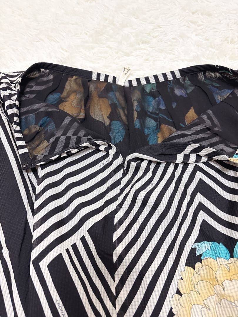 【美品】レオナール フレアスカート シルク花柄 フラワー柄 ＸＬ