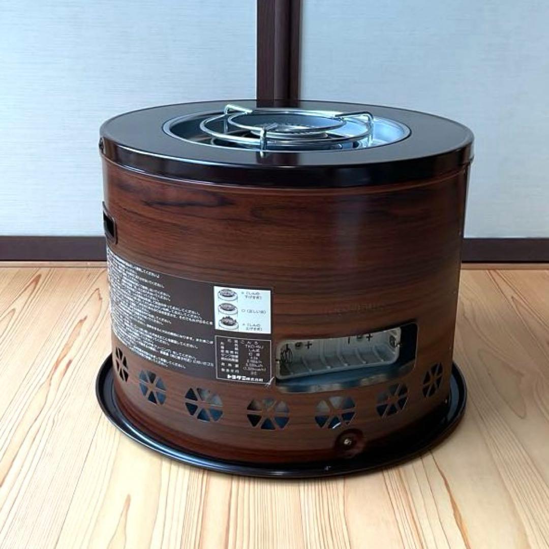 TOYOKUNI石油こんろ　かまくら木目調　暖房器具　火鉢　円形ストーブ　レトロ