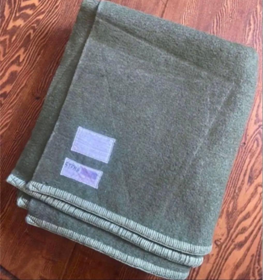 希少な自衛隊旧装備品・毛布一種 当時物　1977年製3月製造