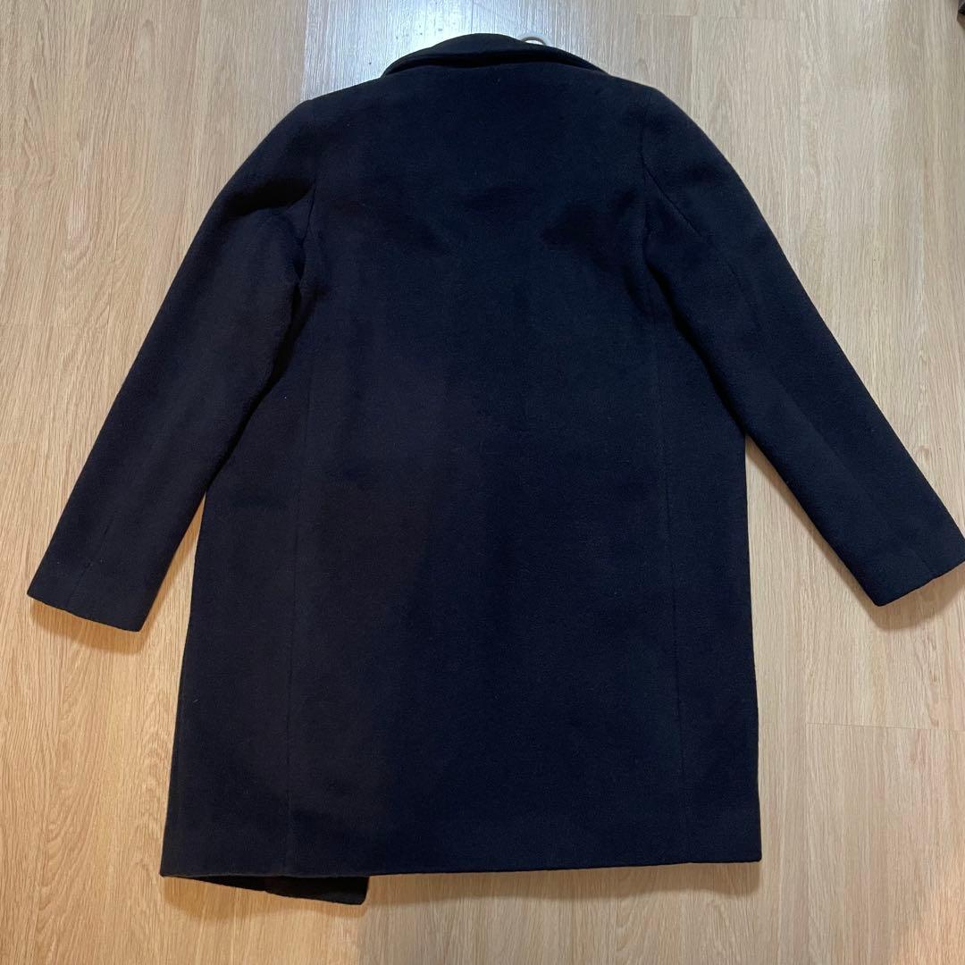 HERNOヘルノ　ブラックチェスターコート ウールシルク混合