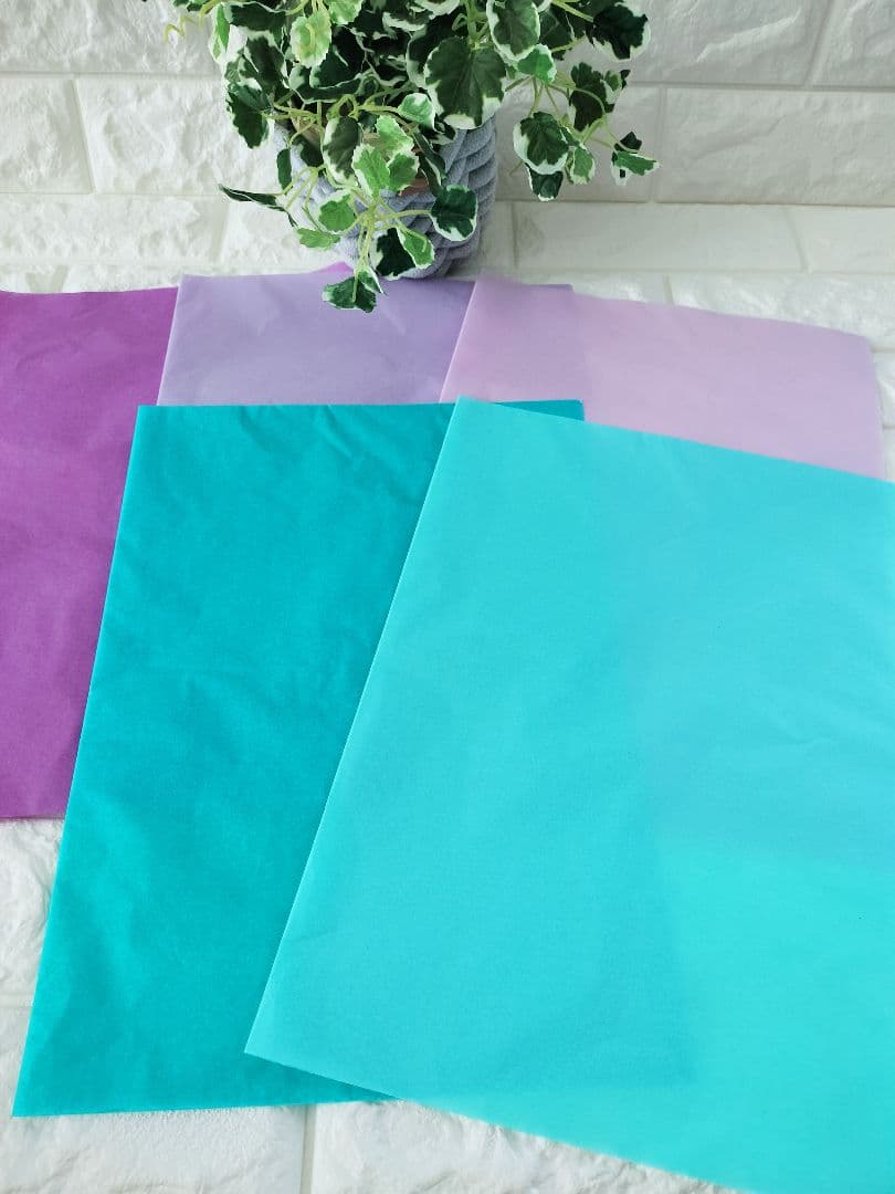 No.21　薄葉紙　青と紫系　5色×各10枚　計50枚(1080)