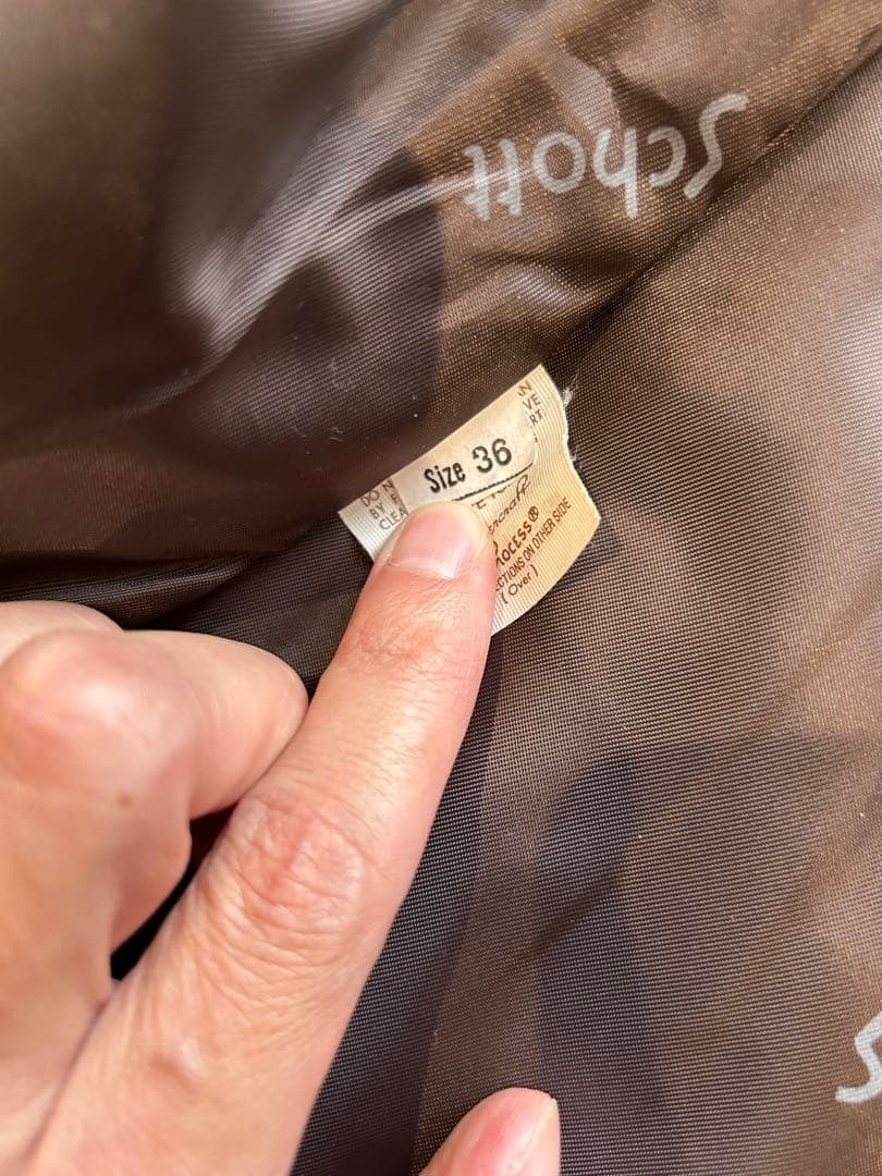 Schott ブラウンレザー シングルライダースジャケット