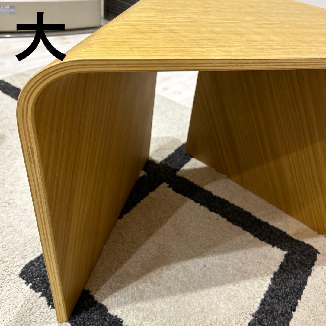 無印良品　重なるテーブルベンチ　大小　オーク材