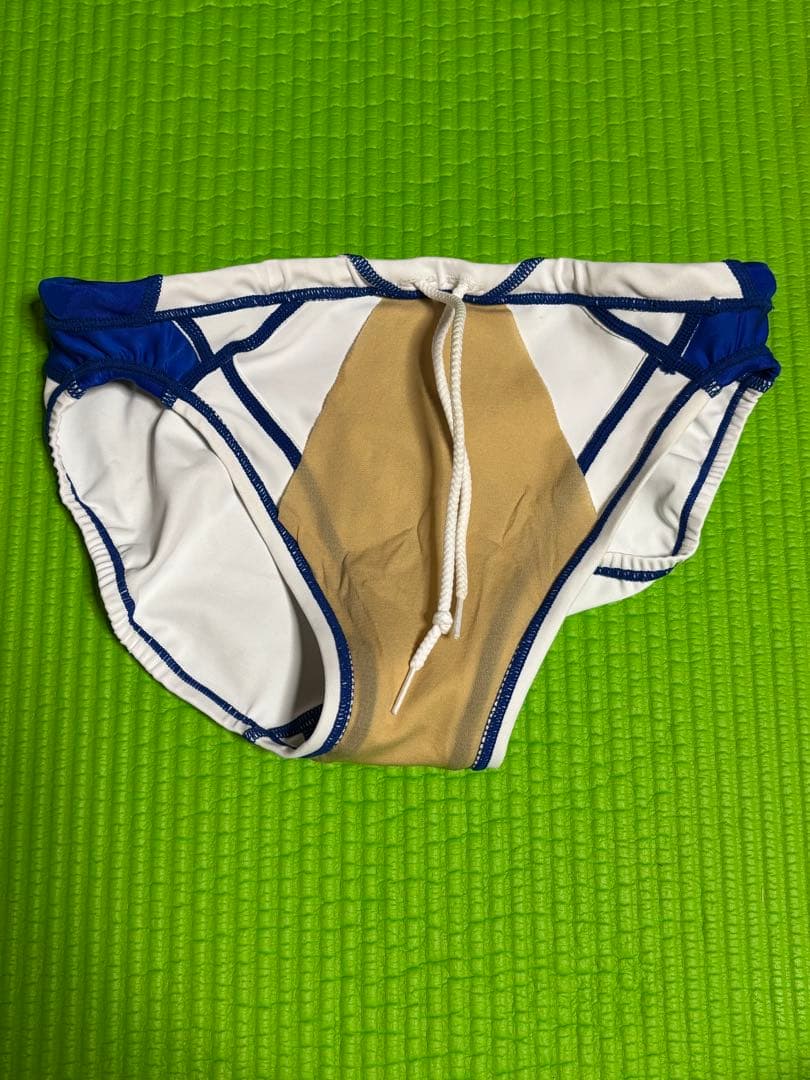 Mizuno 競泳水着 ホワイト/ブルー 競パン 中古品