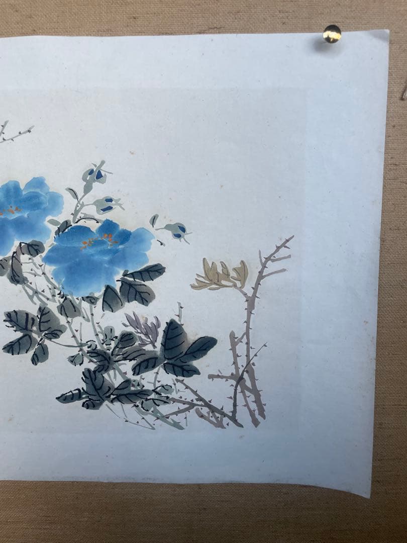 半丁老人　陳年　木版画　在銘