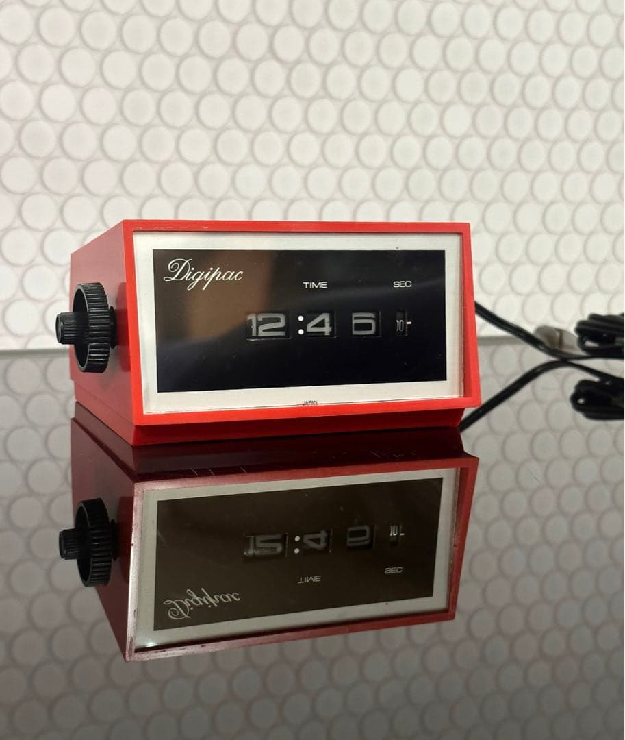 レトロポップ　ドラム式時計　デジタルクロック　置き時計　パタパタ　スペースエイジ