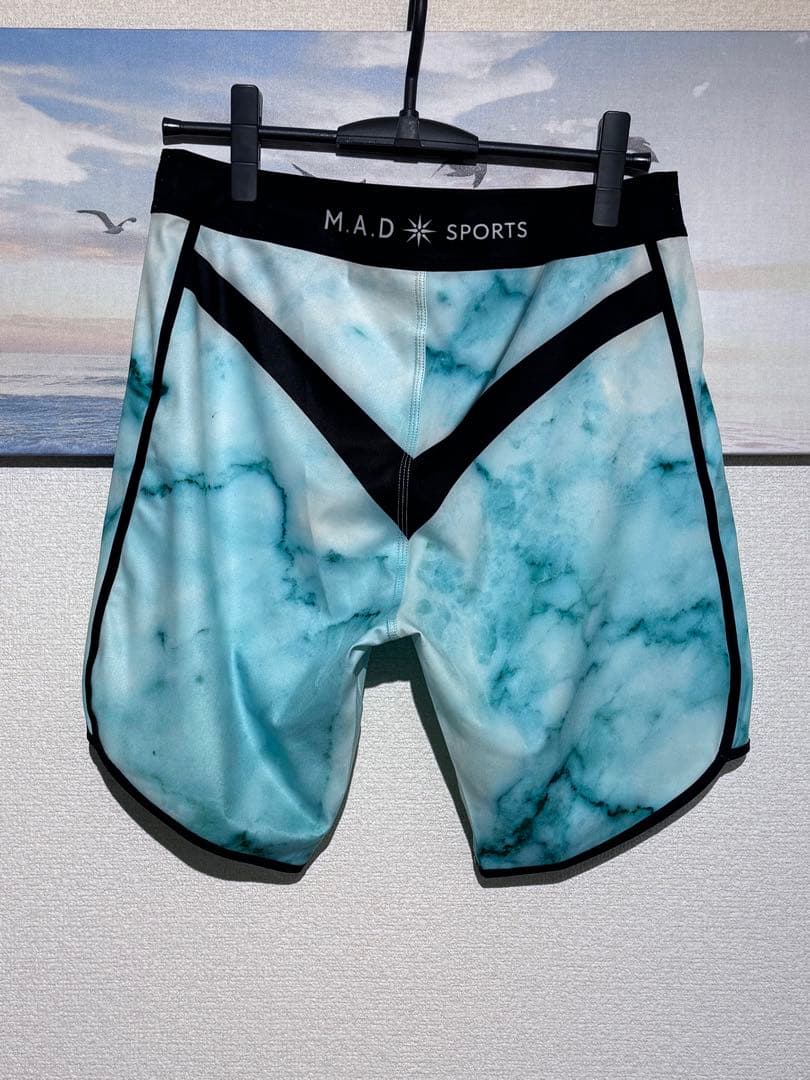 M.A.D SPORTS マーブルブルー サーフパンツ　28インチ