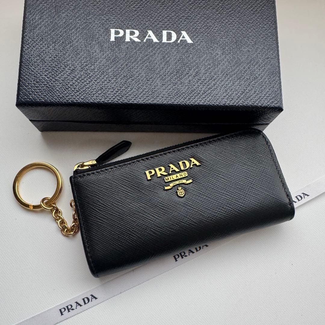 【極上美品】 PRADA プラダ L字ファスナー 財布 ケース 小銭入れ