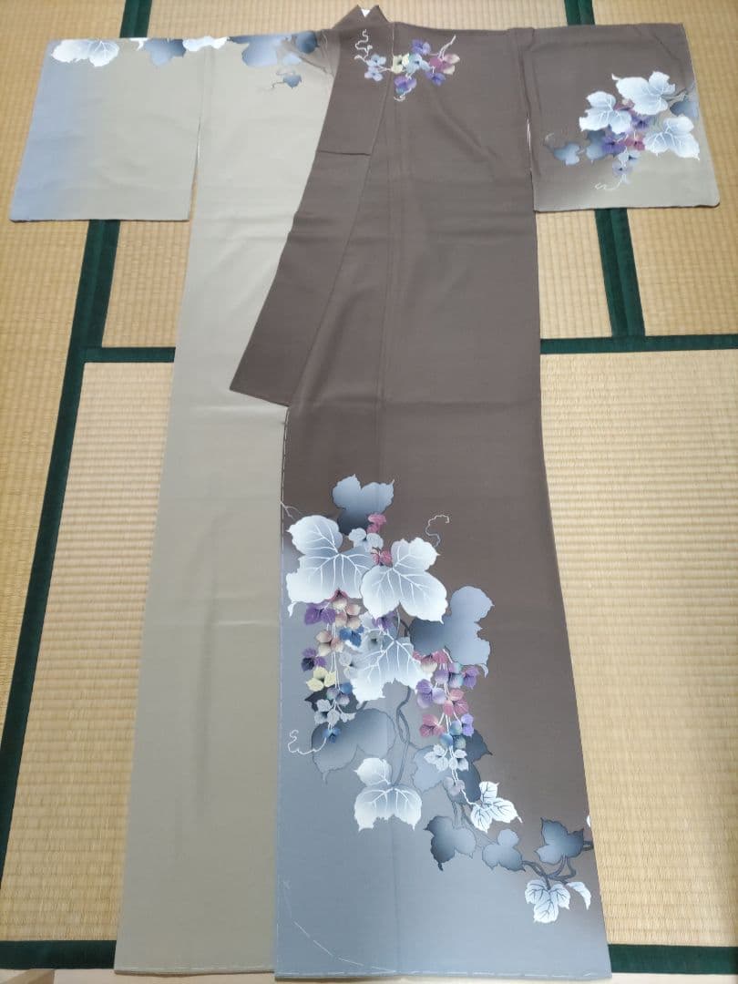 イルセ　茶系　新品未使用品　銀花仙　正絹訪問着長襦袢セット