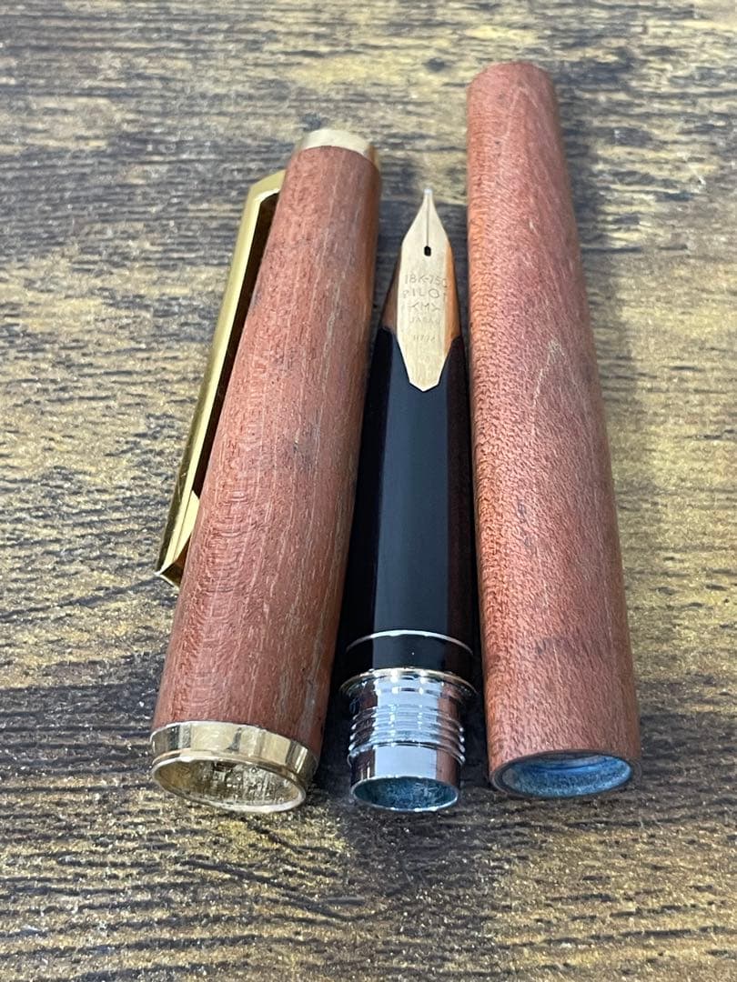 1974年製　初代カスタム　高級天然　イタヤカエデ 大型18金 万年筆