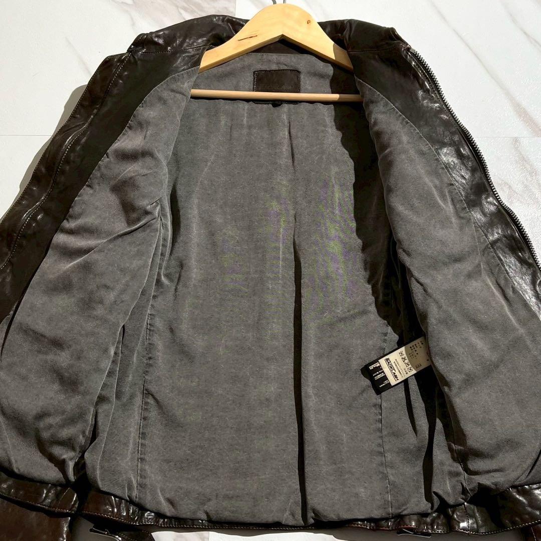 【美品/M】バックラッシュ ライダースジャケット ホースレザー ブラウン系