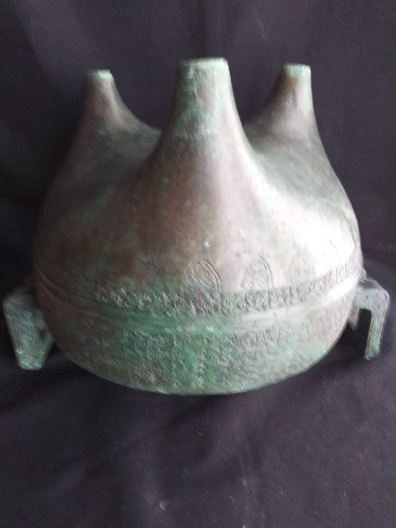 青銅器　軌敦(きたい)　レプリカ　置物　中国工芸品　NO.186