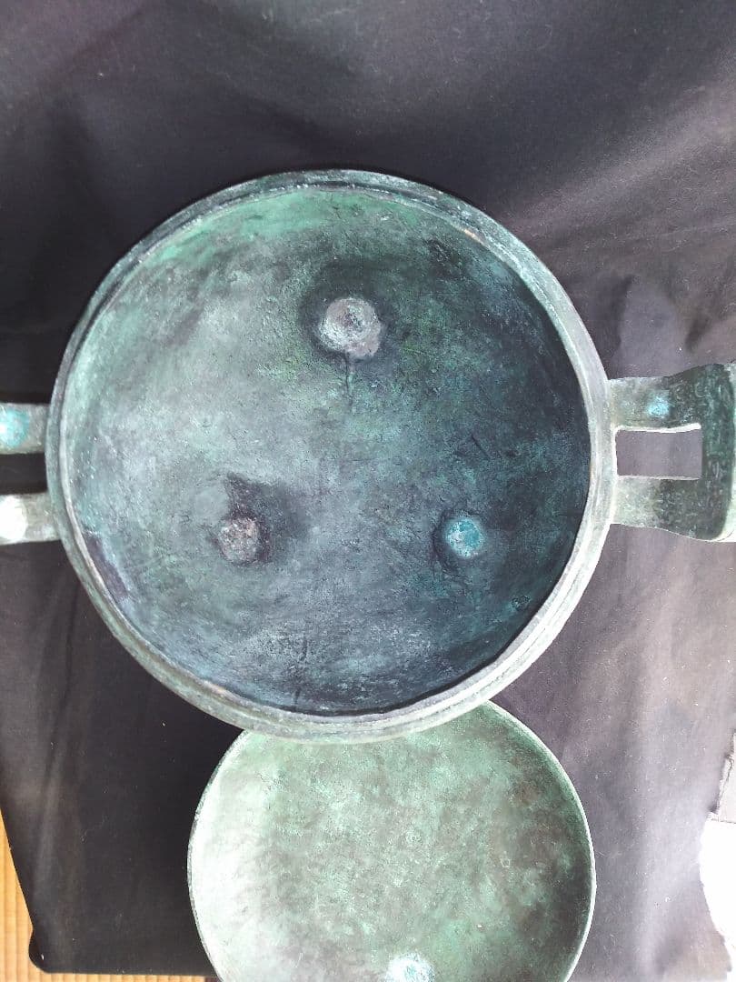 青銅器　軌敦(きたい)　レプリカ　置物　中国工芸品　NO.186