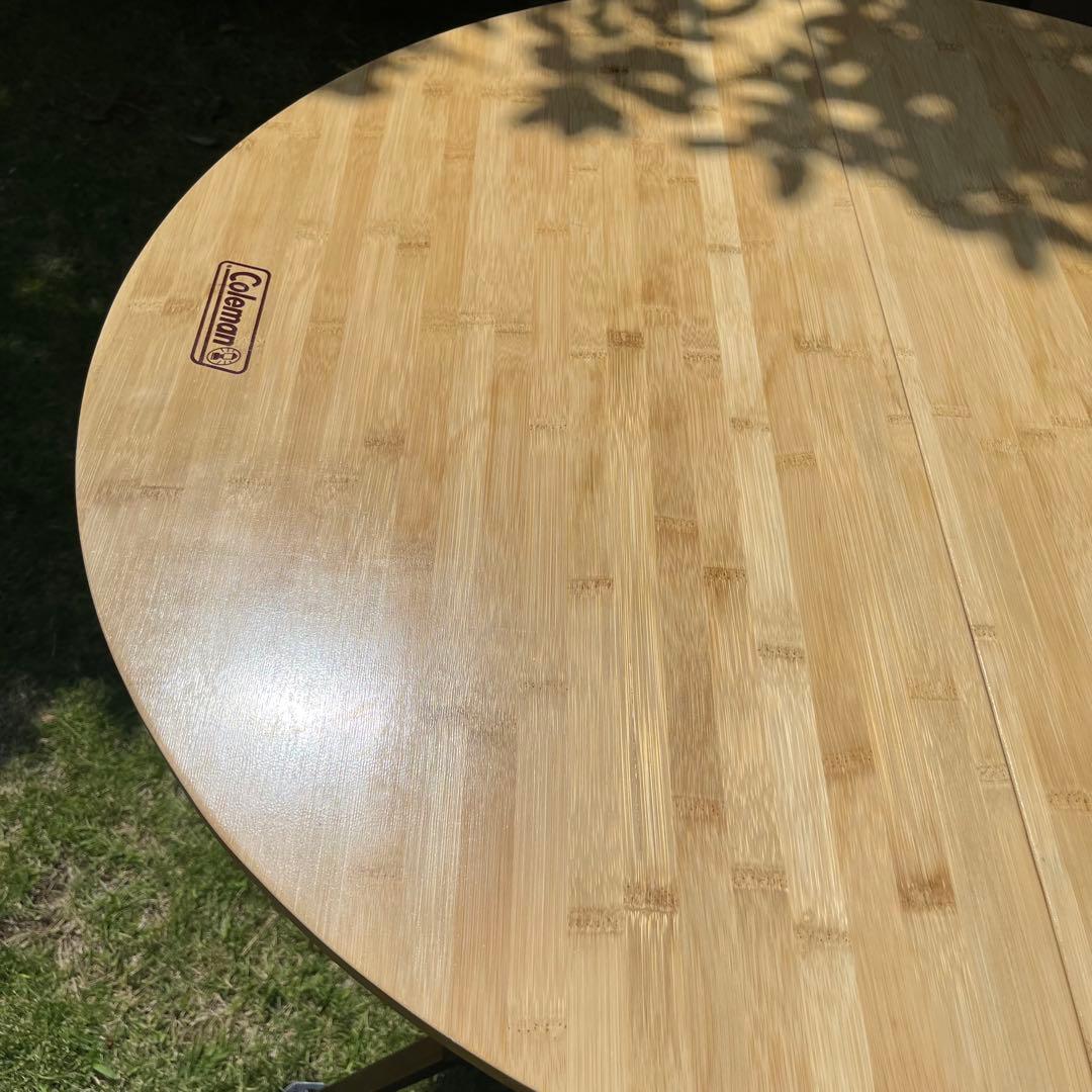 コールマン　コンフォートマスター　バンブーオーバルテーブル85