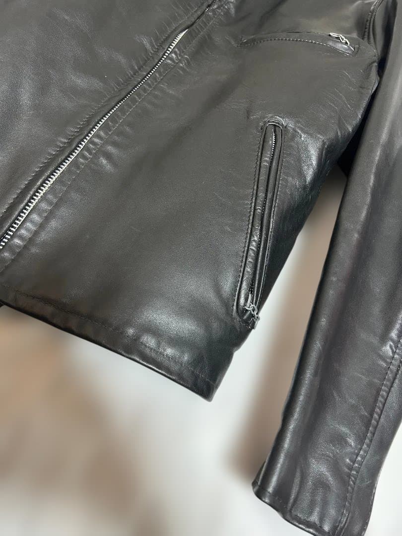 schott★ショット 2way ボアライナー付　黒革シングルライダース 38