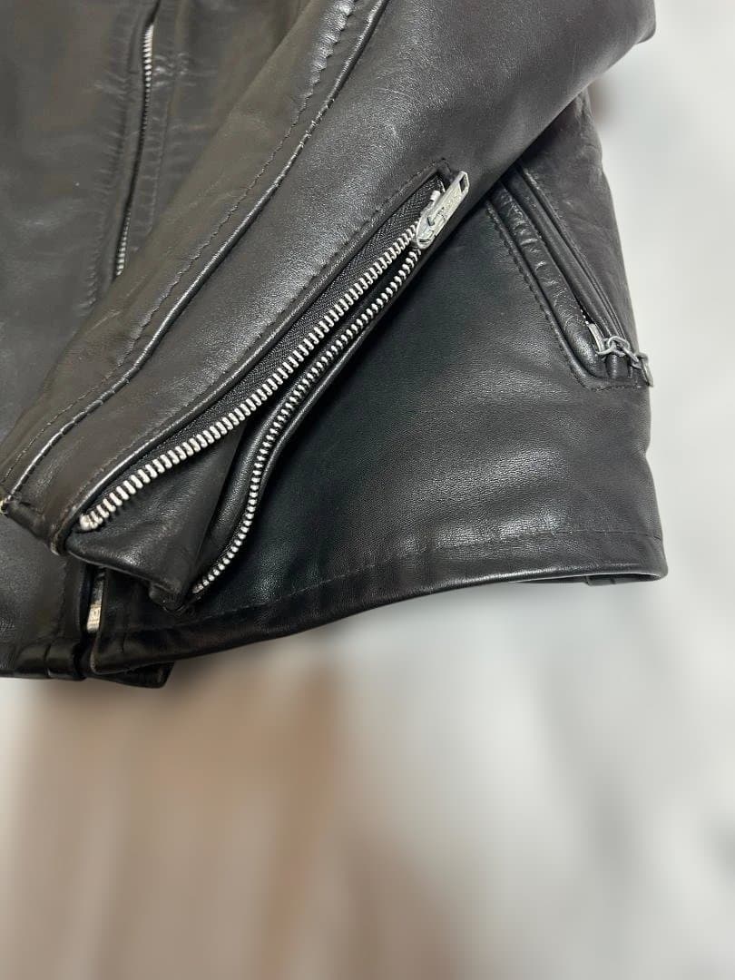 schott★ショット 2way ボアライナー付　黒革シングルライダース 38