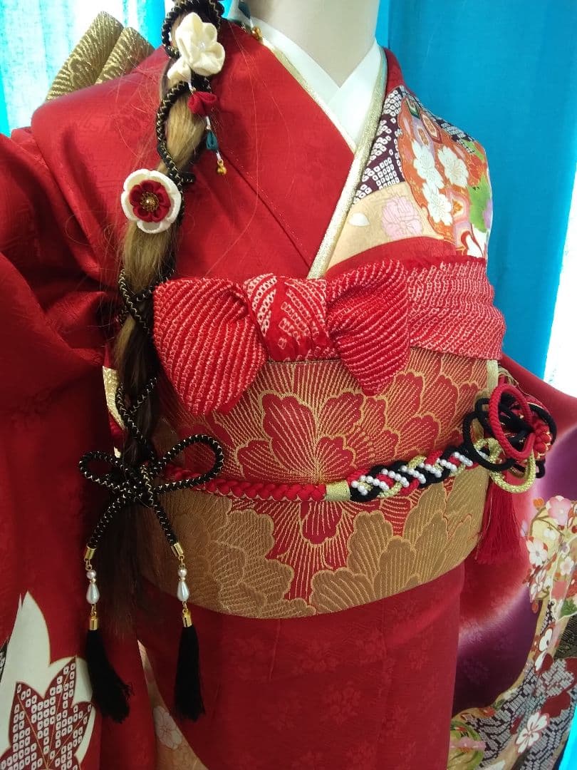 振袖フルセット、正絹振袖成人式、重ね衿帯揚げ帯締め、高級袋帯、襦袢、ガード加工