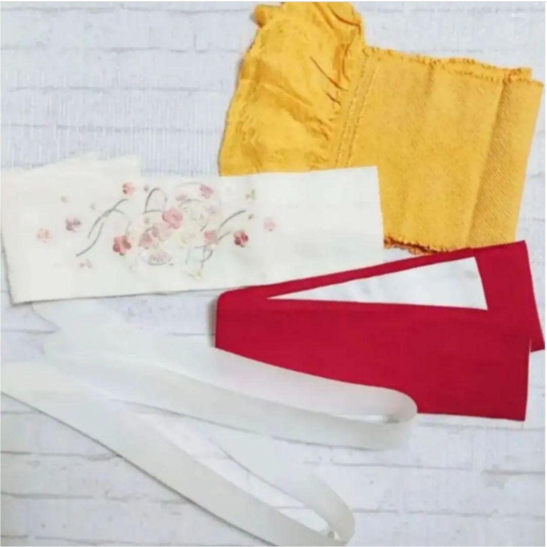 【2回着用】振袖◆8点セット◆成人式◆卒業式など クリーム色 花柄