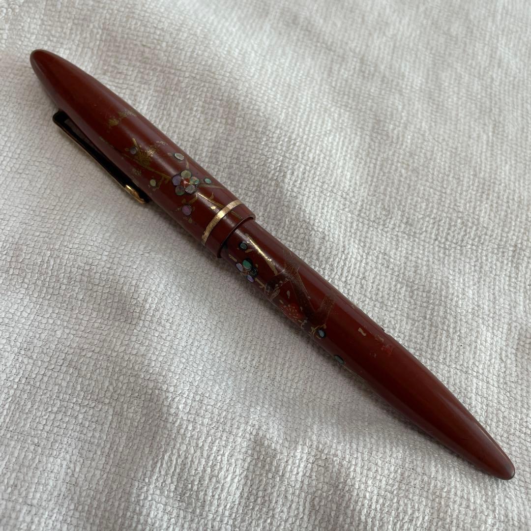 PLATINUM 蒔絵万年筆 梅と鶯　昭和レトロ
