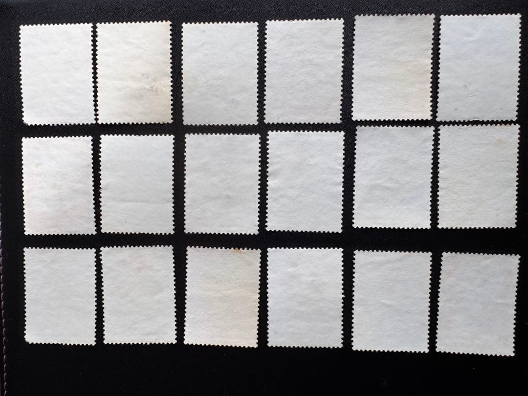 中国切手　特44菊シリーズ18種完　消印あり