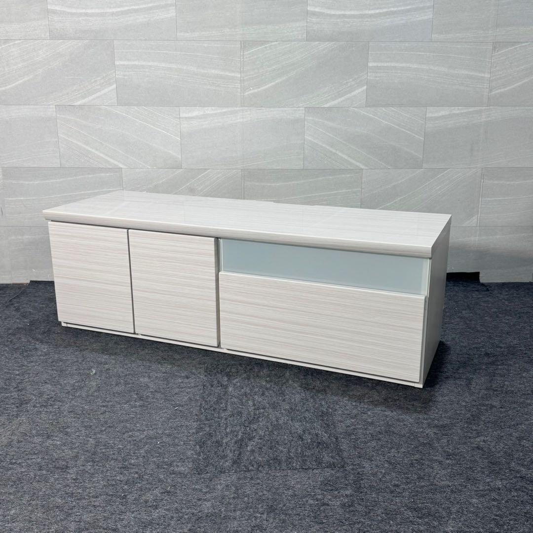 テレビ台 120cm デミオ ハイグロス ホワイト AVボード 白 d4555