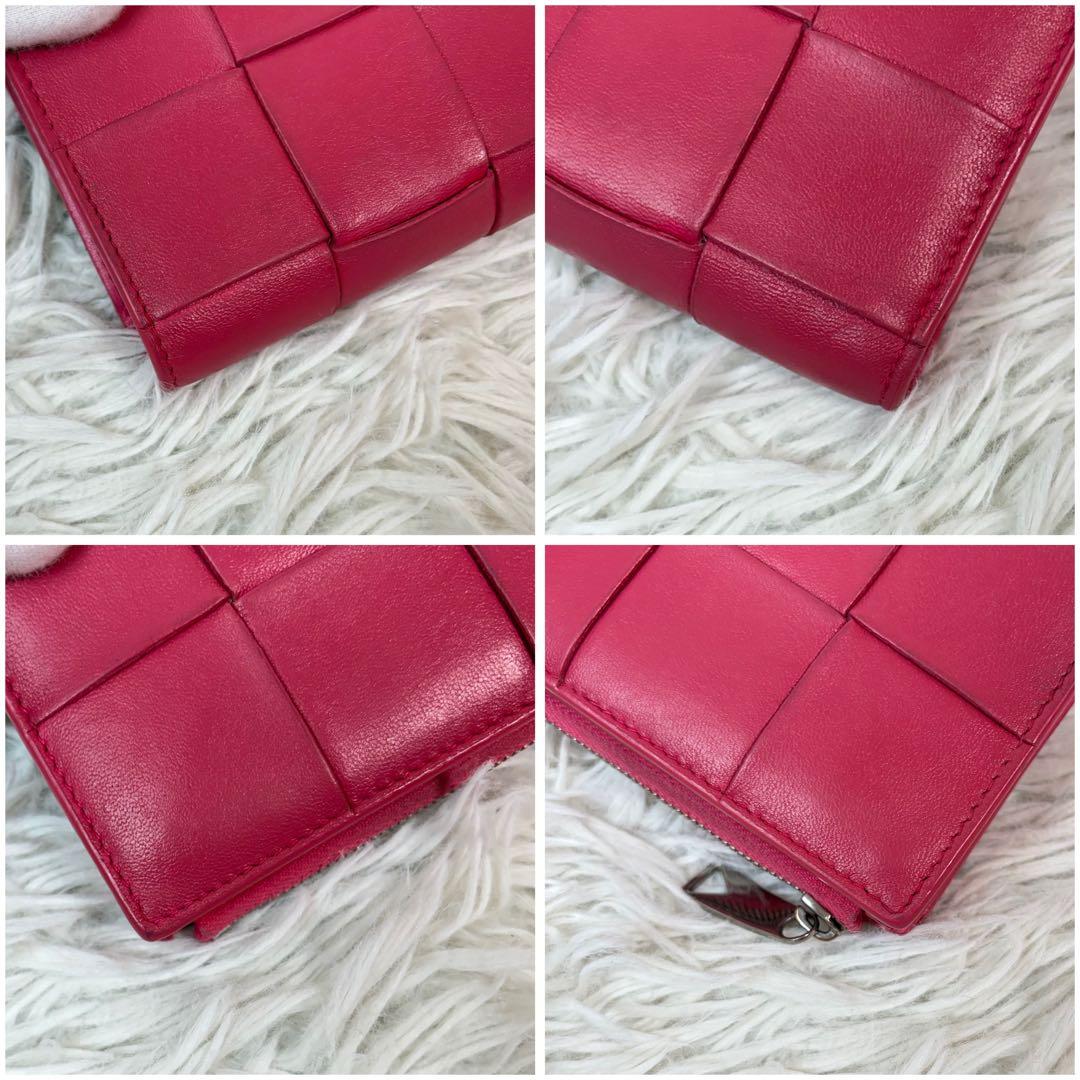 美品/現行/RFID✨ボッテガヴェネタ カセット スモール 二つ折り財布 ピンク