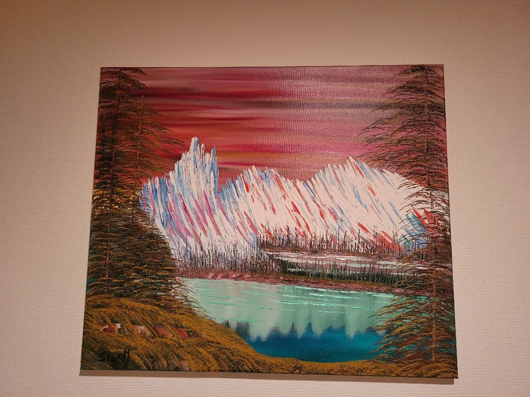 絵画 Mountain waterfall