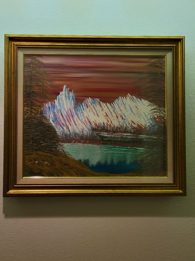 絵画 Mountain waterfall